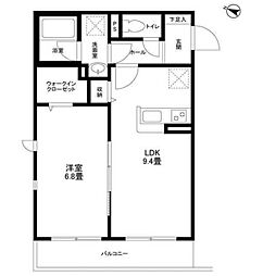 メゾン・ドゥ・ソレイユ 2階1LDKの間取り