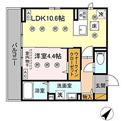 D-SOLACE津田沼 1階1LDKの間取り