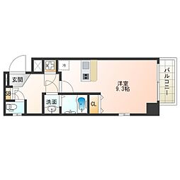 Osaka Metro千日前線 西長堀駅 徒歩6分の賃貸マンション 2階ワンルームの間取り