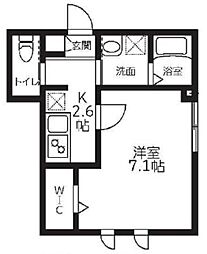 FRIEDEN HAUS八幡 1階1Kの間取り