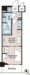 世田谷区三宿1丁目マンション 1DKの間取図画像