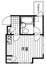 ベルトピア松戸第7 ワンルームの間取図画像