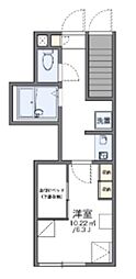 レオパレスING 1Kの間取図画像