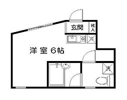 ユーハコート小石川 1階ワンルームの間取り
