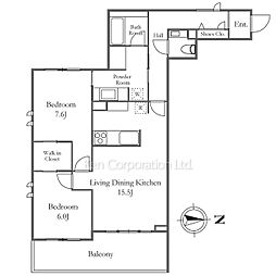 ＷｉｔｈＰｌｕｓ三鷹 3階2LDKの間取り