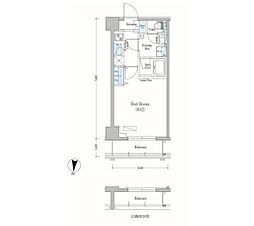 アーバネックス森下II 7階1Kの間取り