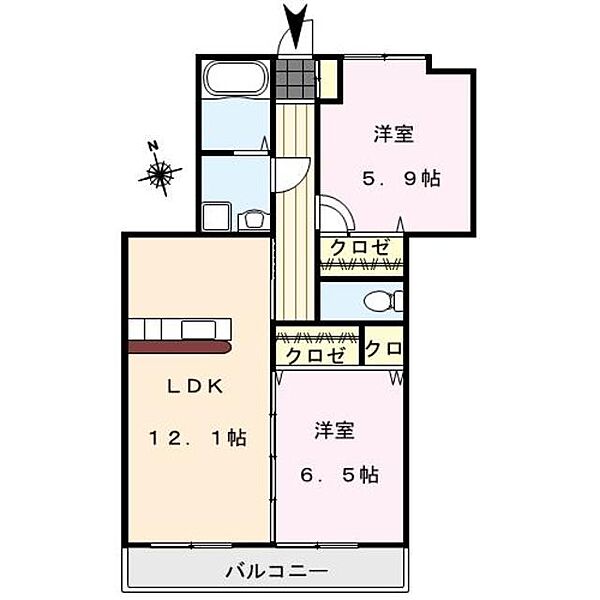 MIMOSA COMFORT 302｜福岡県久留米市津福本町(賃貸マンション2LDK・3階・56.92㎡)の写真 その2