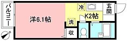 サンハイツＡ 1階1Kの間取り