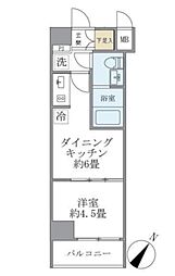 ジオエント駒込 1階1DKの間取り