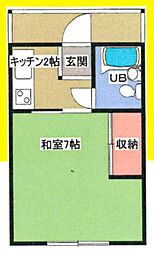 オザキハイツ ワンルームの間取図画像
