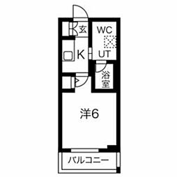 スパシエガーデン川崎梶ヶ谷 1Kの間取図画像