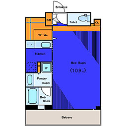 icasashinagawa 1Kの間取図画像