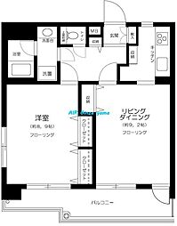 パルティール赤坂 1LDKの間取図画像
