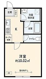 Lucent船橋 1Kの間取図画像