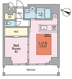 ヴィスタコート幡ヶ谷 1LDKの間取図画像
