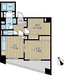 アブレスト西日暮里 7階1SDKの間取り