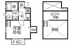 清静ハイム 1Kの間取図画像