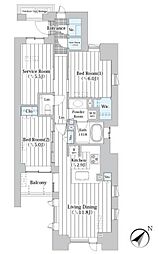 ザ・グランクラッセ日本橋イースト 4階2SLDKの間取り