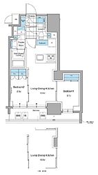 ルフォンプログレ本郷三丁目 13階2LDKの間取り