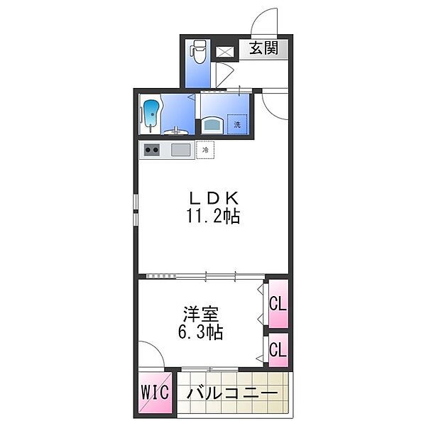 リヴェール助松 ｜大阪府泉大津市東助松町２丁目(賃貸アパート1LDK・3階・41.87㎡)の写真 その2