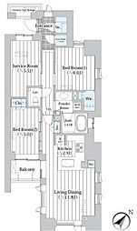 ザ・グランクラッセ日本橋イースト 2階2SLDKの間取り