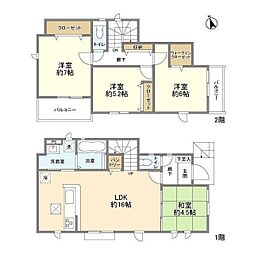 JR中央線 八王子駅 バス27分 桜珠下車 徒歩6分の賃貸一戸建て 4LDKの間取り