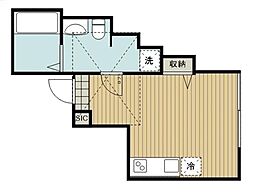 プルミエール妙蓮寺 ワンルームの間取図画像