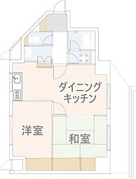 グローリアパレス弐番館 10階2DKの間取り
