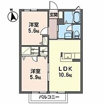 ラフォーレ御廟Ｂ 202 ｜ 山形県米沢市御廟２丁目4-9-8（賃貸アパート2LDK・2階・48.40㎡） その2