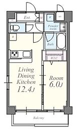 ヴィオラコート 1LDKの間取図画像