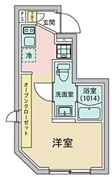 プラティーク品川大井町 4階ワンルームの間取り
