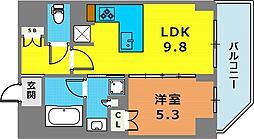 リーガル神戸三宮II 5階1LDKの間取り