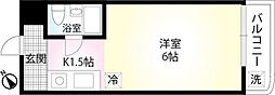 永谷ヒルプラザ六本木 3階1Kの間取り