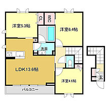 シャーメゾン莉III 201 ｜ 高知県高知市朝倉本町２丁目（賃貸アパート3LDK・2階・73.31㎡） その2