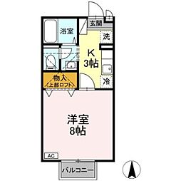 ドルフK 1Kの間取図画像