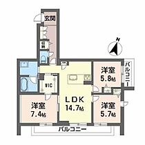 Ｅｃｒａｇｅ　Ｍ A0202 ｜ 福岡県福岡市博多区麦野３丁目5-7（賃貸マンション3LDK・2階・78.50㎡） その2