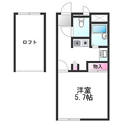 レオパレス国栄 1Kの間取図画像