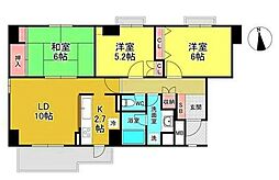 ブルームライフ向ヶ丘遊園 3LDKの間取図画像