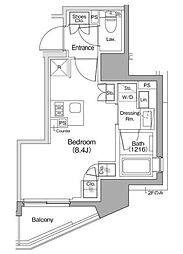 ザ・パークハビオ赤羽 3階ワンルームの間取り