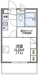 京王相模原線 京王稲田堤駅 徒歩11分の賃貸アパート 1階1Kの間取り