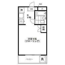 第3エコーマンション 1Kの間取図画像