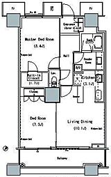 ザ・東京タワーズミッドタワー 27階2LDKの間取り