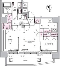 シーフォルム板橋3 12階2LDKの間取り