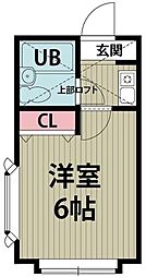 塩焼第3メゾン 1階1Kの間取り