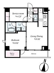 ARTESSIMO GLEIS 506 5階2LDKの間取り