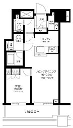 プラウドタワー千代田富士見 1LDKの間取図画像