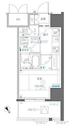 アルファレジデンシア南千住 5階1Kの間取り