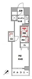 アルテール勝どき 6階1Kの間取り