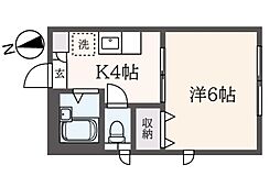 ポン・ド・レーヴ 1Kの間取図画像