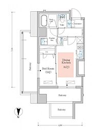 アーバネックス南品川II 6階1DKの間取り